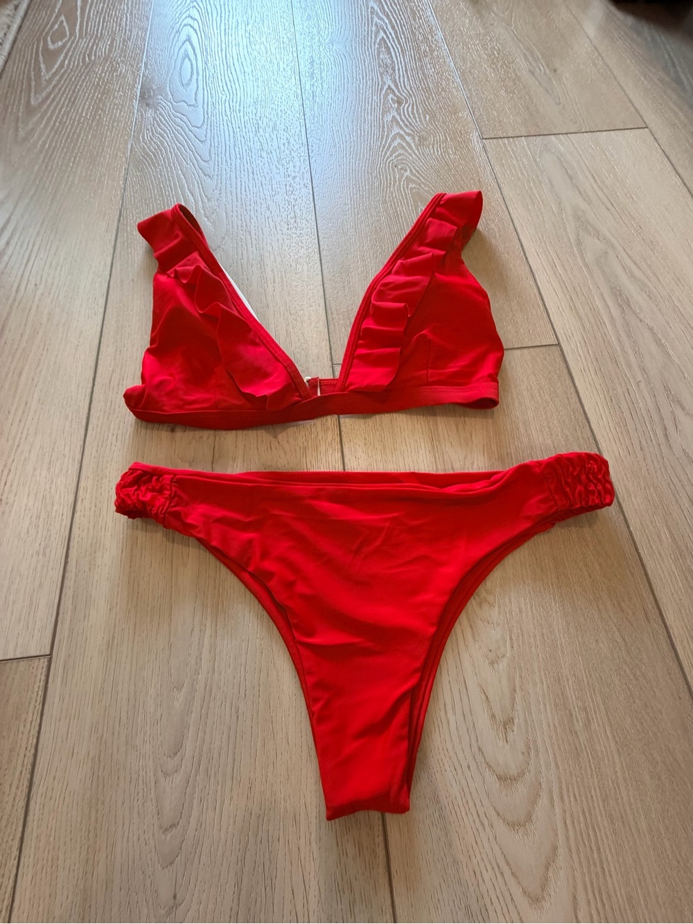 Red Women’s Ruffle Bikini Set